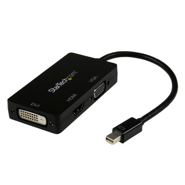 3-in-1 Mini DisplayPort naar VGA, DVI- of HDMI-converter Zwart