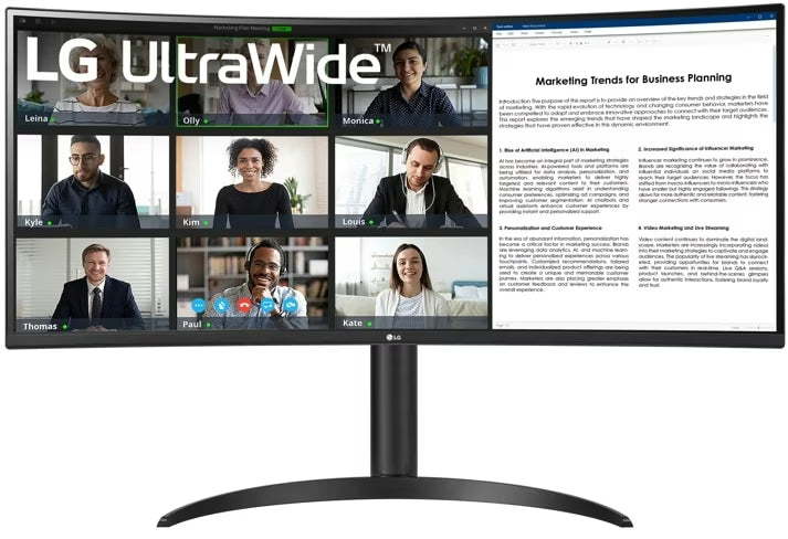 34WR55QK-B Zwart | 34" 3440x1440 - Refurbished monitoren -  3440x1440 