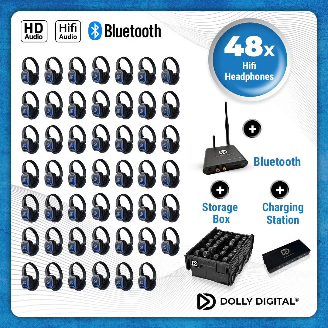 Pro Box FD-48. Premium Silent Disco pro kit met storage box + 48 poorts oplaadstation