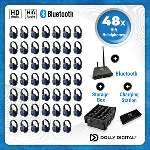 Pro Box FD-48. Premium Silent Disco pro kit met storage box + 48 poorts oplaadstation